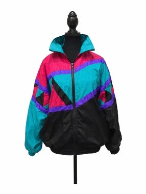 VTG Slade 80s Colorblock Windbreaker Jacket Size Small